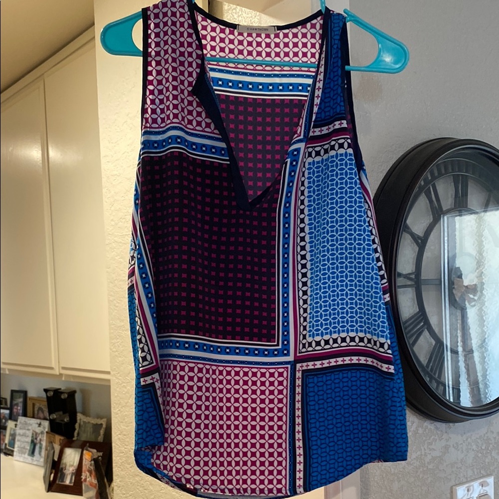 41 Hawthorn Blue and Red Graphic Tank Top